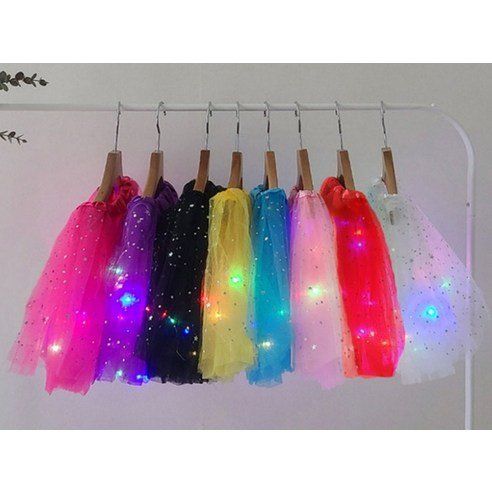 On The Kids Girls' 3-Step Glitter LED Light Tutu Shas Skirt