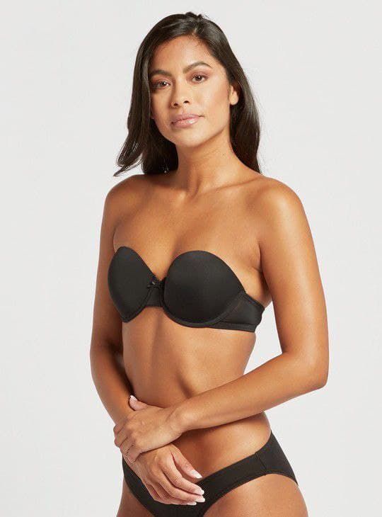 Bow Detail Balconette Bra- Black
