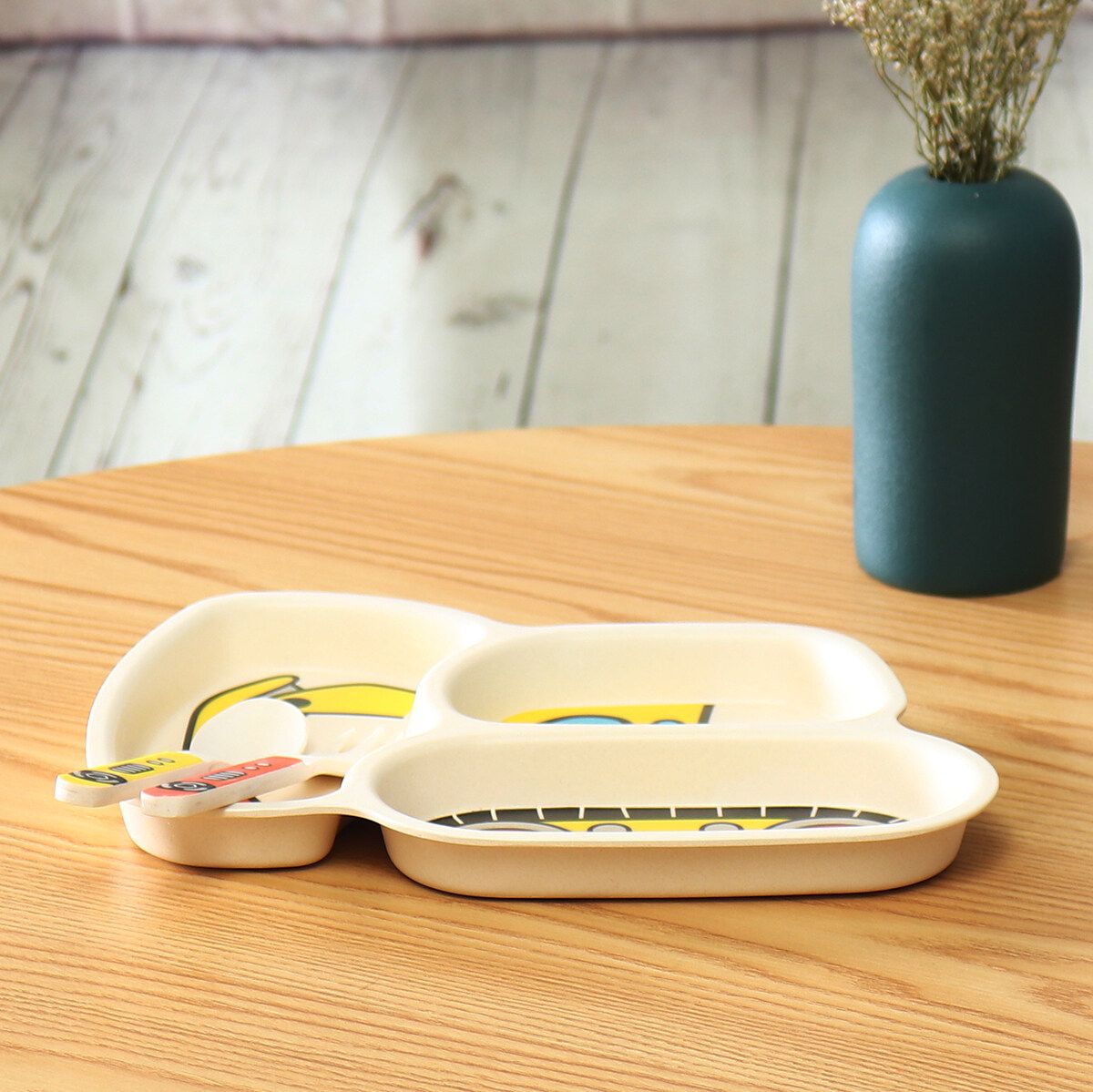 Kids Children's Boys Dump Truck Cutlery & Plate Dinner Set, Spoon Fork - Boxed 9yue Glitter Black