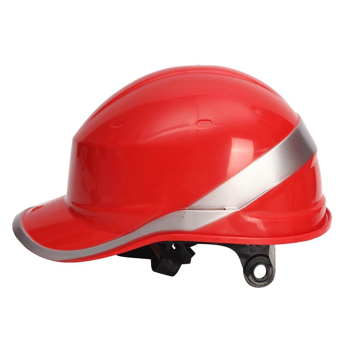 Diamond V Hard Hats Safety Work 8 Point Vented Construction Ratchet Helmets New # Yellow Red (red)