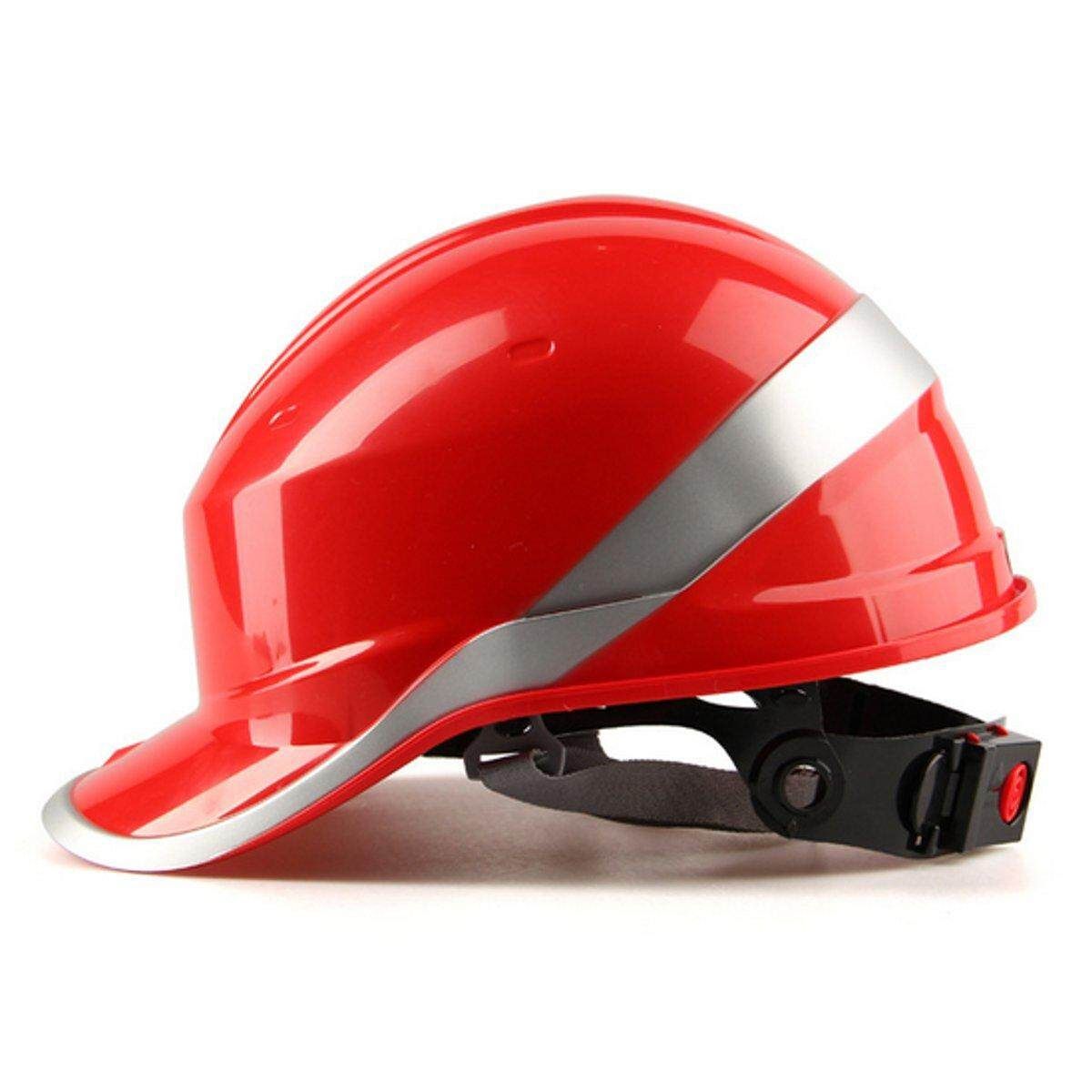 Diamond V Hard Hats Safety Work 8 Point Vented Construction Ratchet Helmets New # Yellow Red (red)