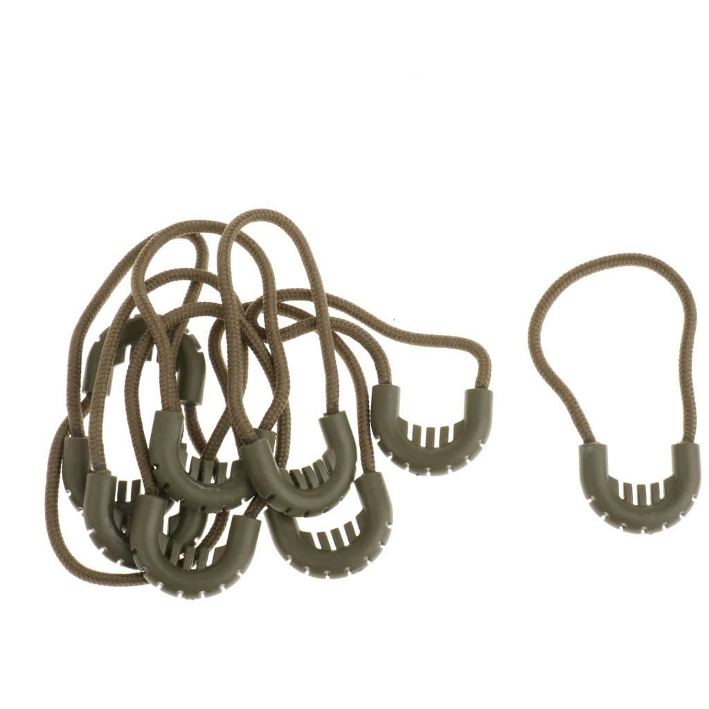 3x10x Zipper Pulls Cord Rope Ends Lock Zip Slider For Clothing/Bags