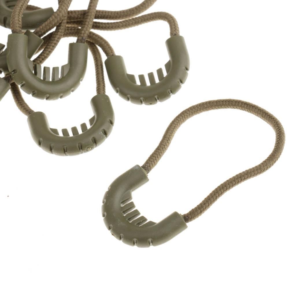 3x10x Zipper Pulls Cord Rope Ends Lock Zip Slider For Clothing/Bags