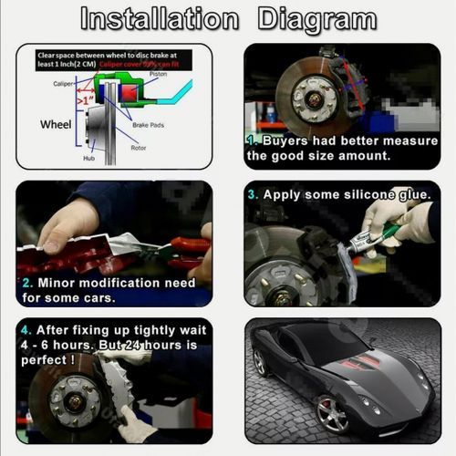 4pcs 3D Brembo Style Car Disc Brake Caliper Cover