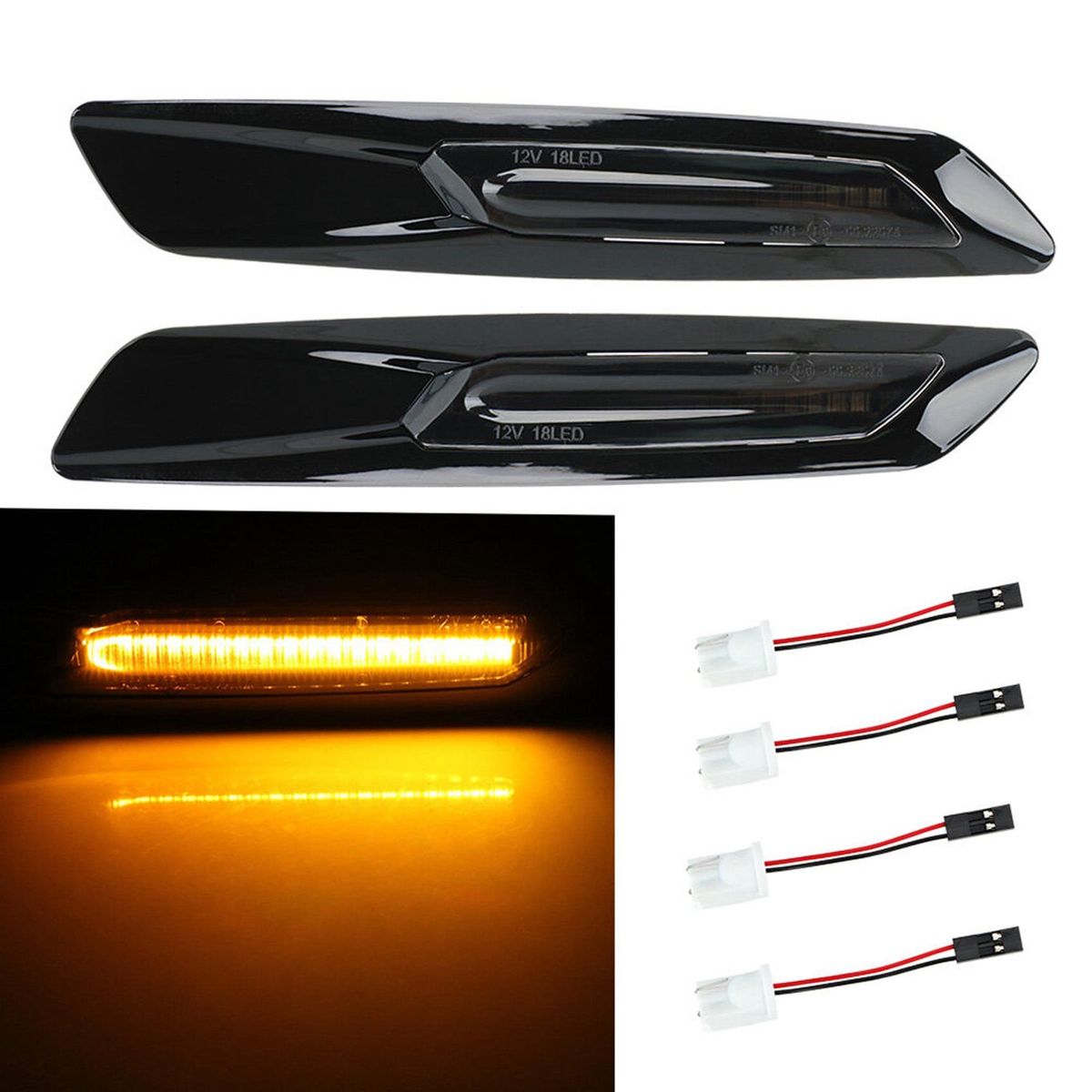 2Pcs Cat Turn Signal Light LED Car Dynamic Side Marker