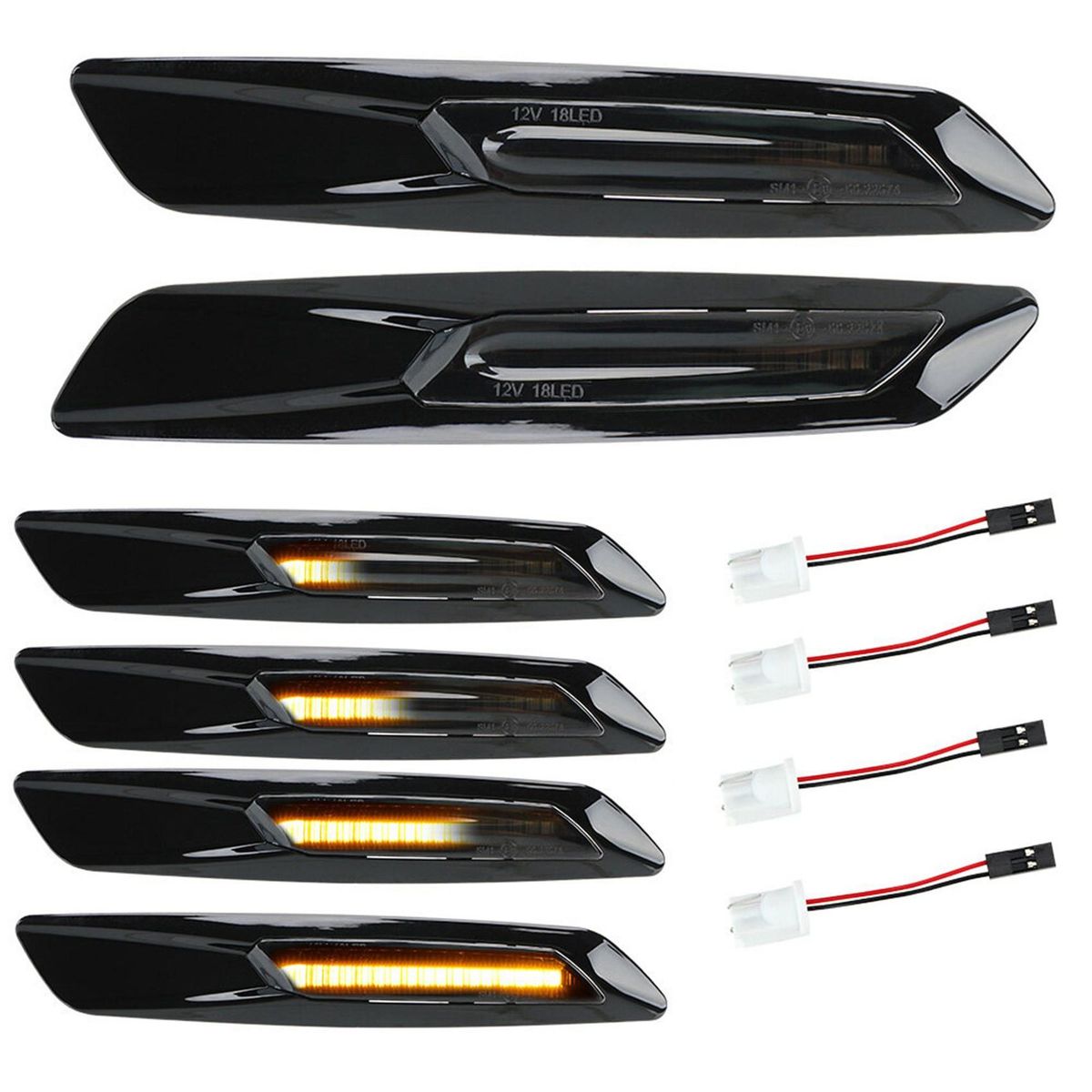 2Pcs Cat Turn Signal Light LED Car Dynamic Side Marker