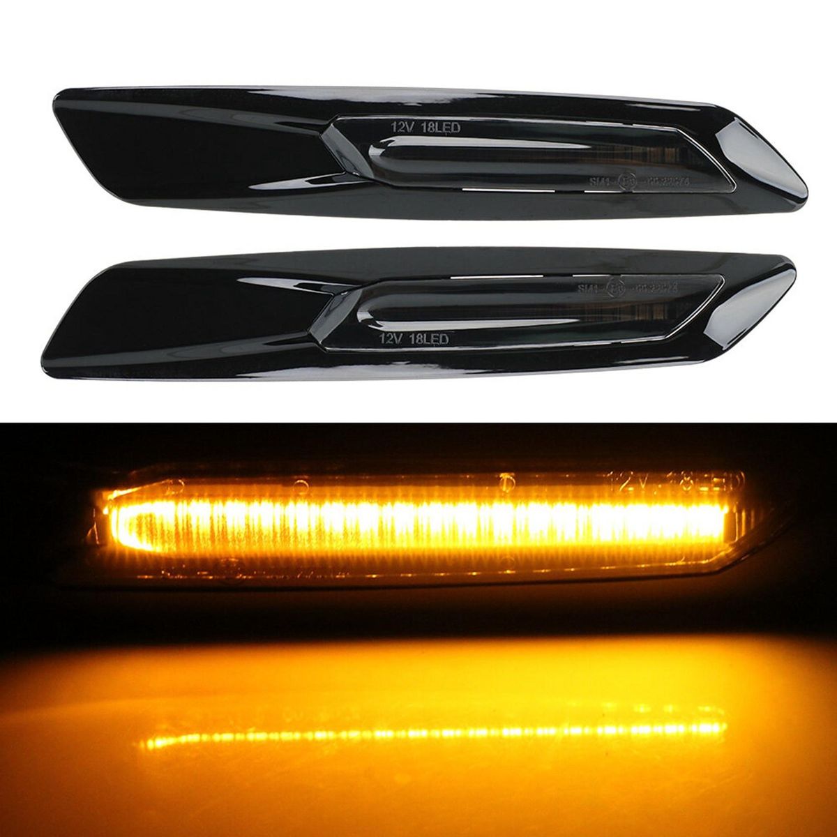 2Pcs Cat Turn Signal Light LED Car Dynamic Side Marker
