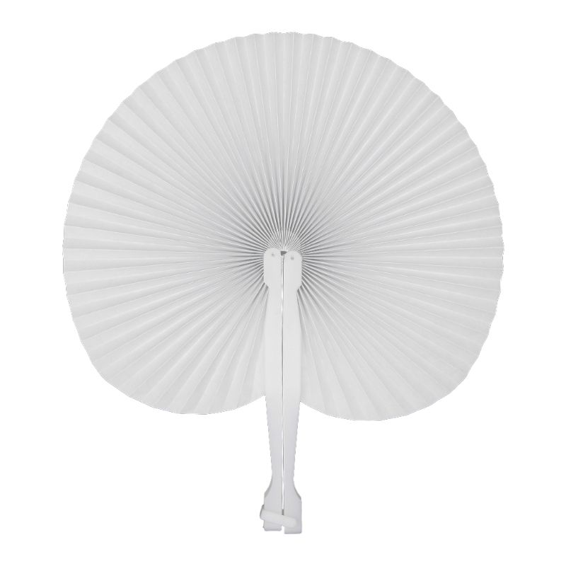 Party Fans Folding Wedding Hand Fan Circle Decor Blank White Handmade Round Gift