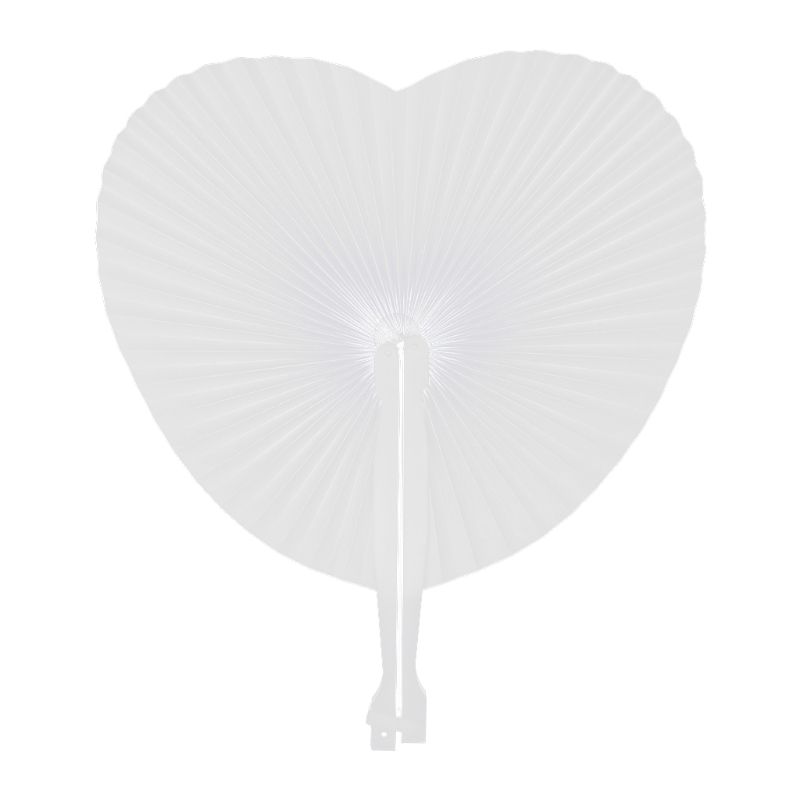 Party Fans Folding Wedding Hand Fan Circle Decor Blank White Handmade Round Gift