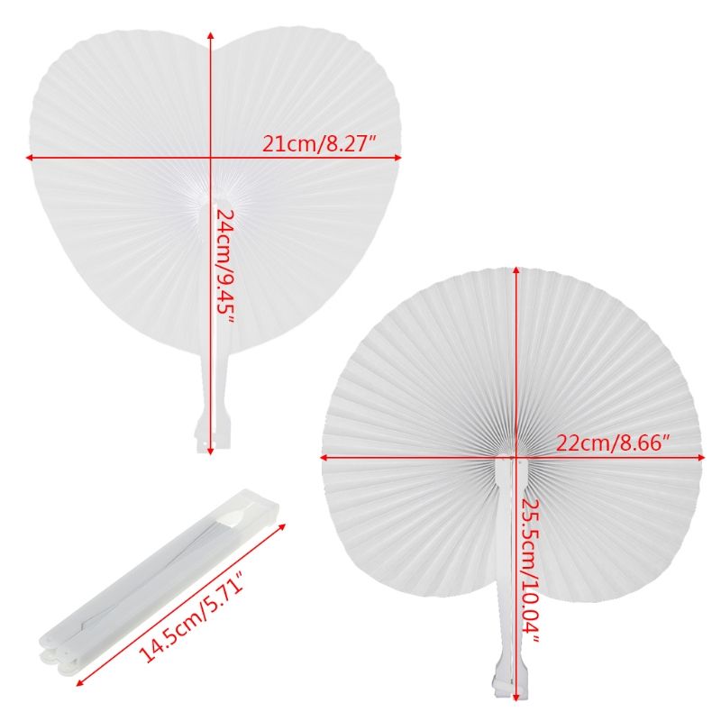 Party Fans Folding Wedding Hand Fan Circle Decor Blank White Handmade Round Gift