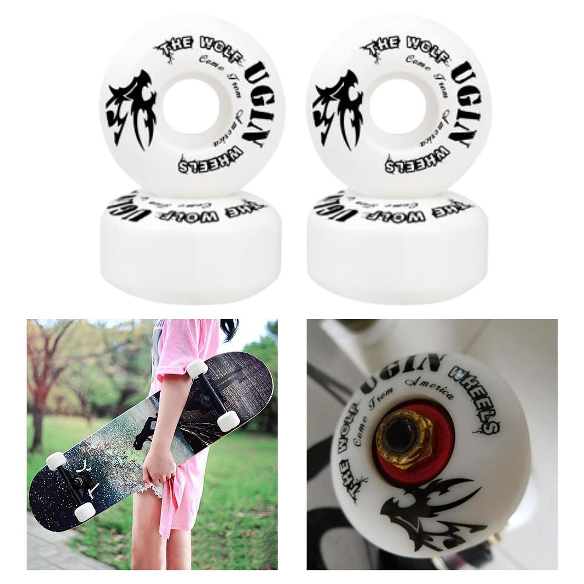 4Pieces Durable PU Skateboard Wheels Skate Board Roller Outer Case