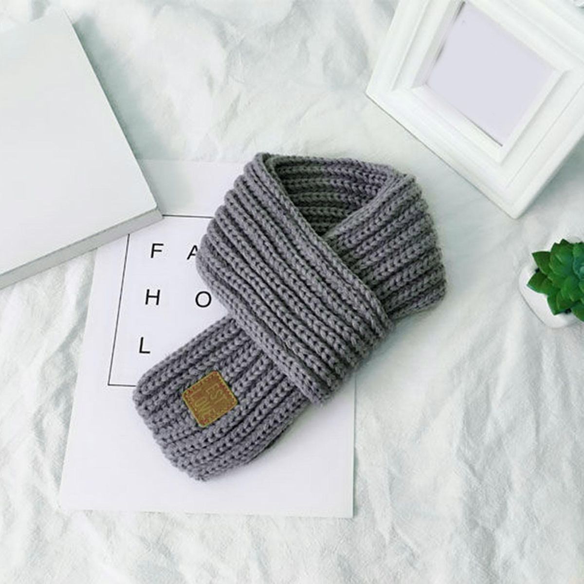 Kids Scarf Cozykidz Knitted Neck Wrap Soft Warm Winter for Babies Grey
