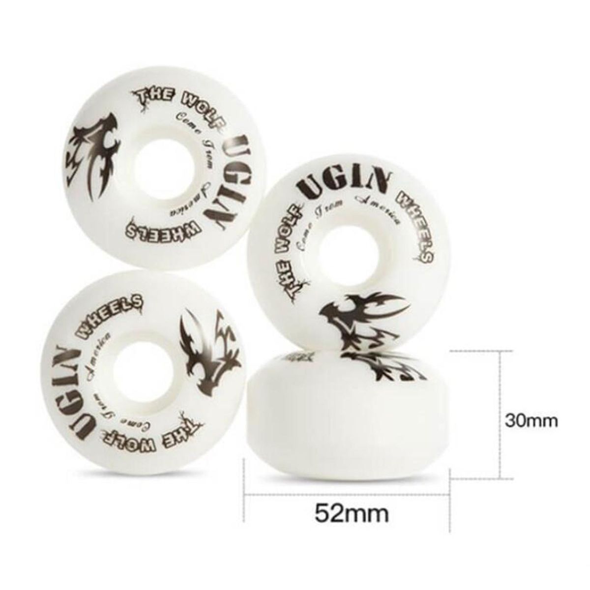 4Pieces Durable Skateboard Wheels Set 52x30mm Skate Board Roller Outer