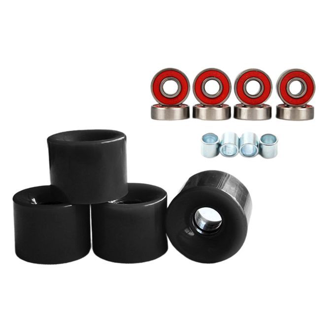 4Pcs Roller Skate Wheels Skateboard Bearings Sure Grip Black