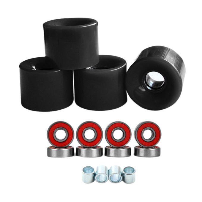4Pcs Roller Skate Wheels Skateboard Bearings Sure Grip Black