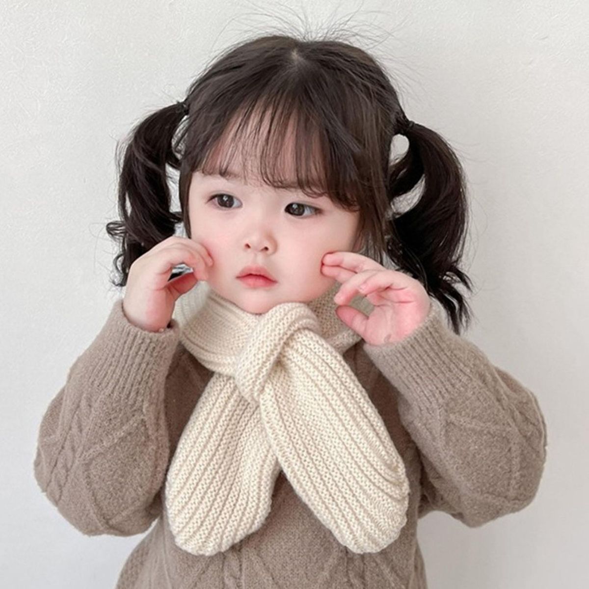 Kids Neck Wrap Cozykidz Knitted Neck Warmer Soft Warm for Winter Beige