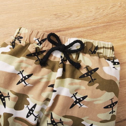 MAMA'S BOY 1-4Y Kid Boys Outfit Set Short Sleeve T-shirt Camou Long Pants