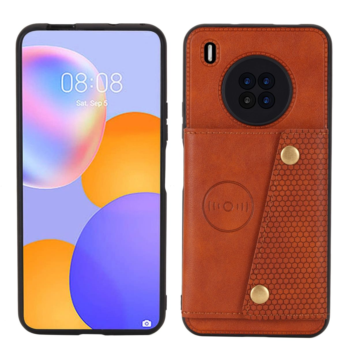 For Huawei Y9a Double Buckle PU + TPU Case