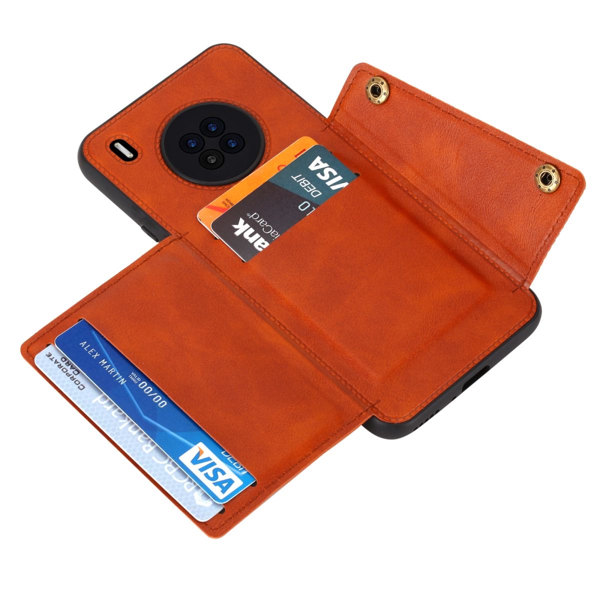 For Huawei Y9a Double Buckle PU + TPU Case