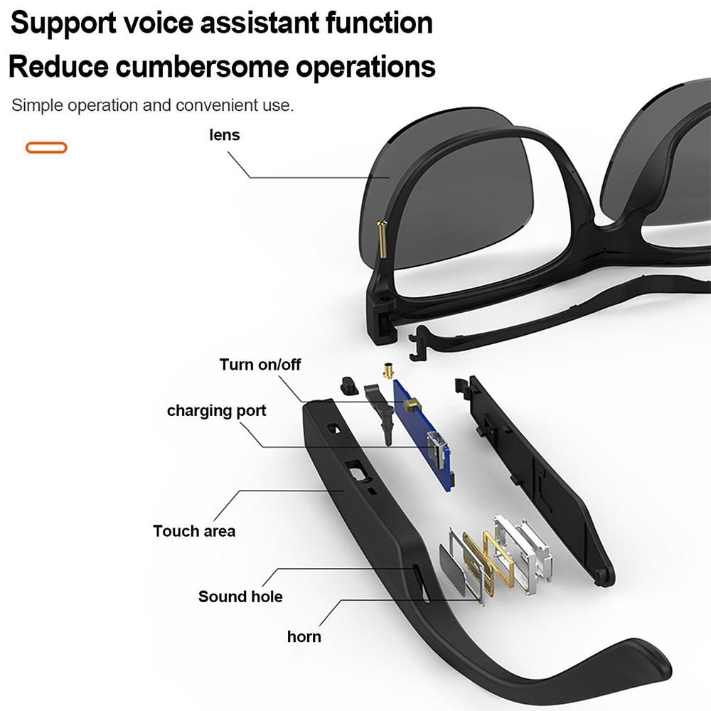 Lenovo Lecoo C8 Smart BT Headset UV Protection Music Glasses BT5.0 Chip Stable Pairing Comfortable Wearing Simple Operation