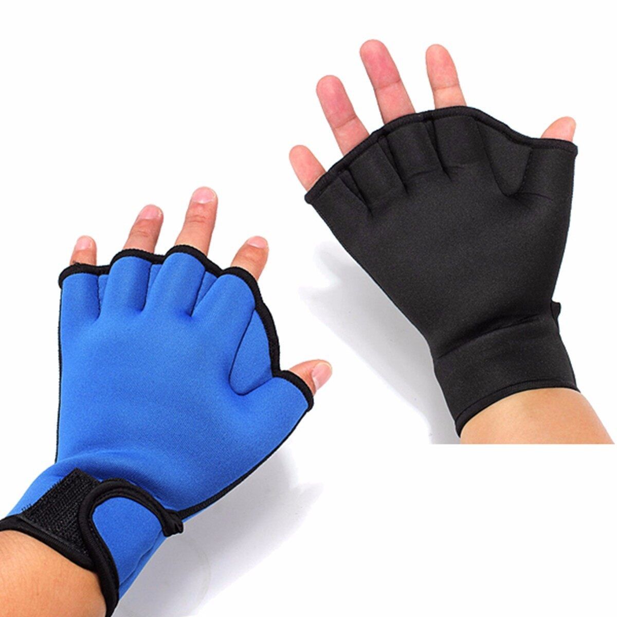 1Pair Fingerless Surfing Swimming (L Black) L Black
