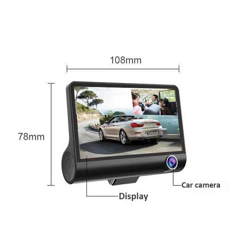 Car DVR 3 Cameras Full HD 1080P Dual Lens Car DVR Camera 4.0 inch LCD Screen with 170 Degree Rear View