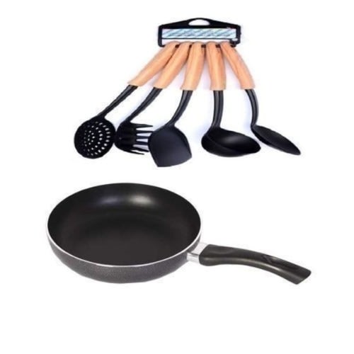 24cm Non-stick Frying Pan + 5 Set Of Non-stick Spoons