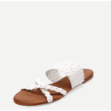 White Cross Straps Flat Sandals
