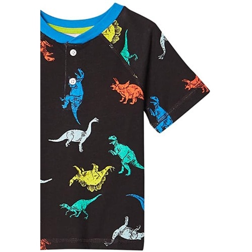 Big Boy's Pack Of 2 Tee Shirt Black Dino And White