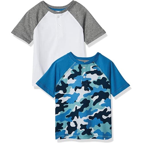 Big Boy's Pack Of 2 Tee Shirt Blue Camo And White