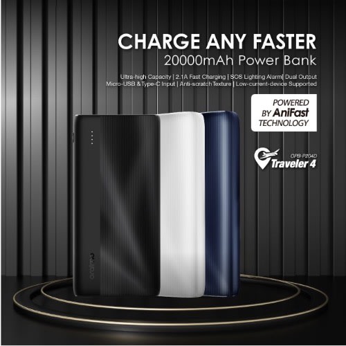 Fast Charging Led Power Bank - 20000mAh