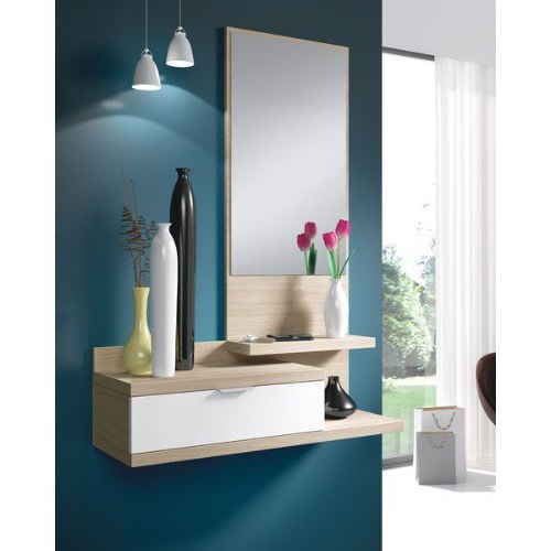 Wall Mounted Mirror With Drawer And Layer Storage