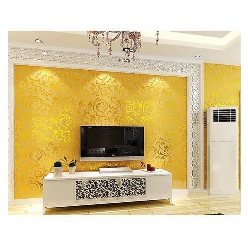 Calvary Shining Gold Damask Wallpaper - 5.3 Sqm