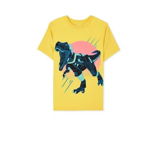 Boys Dinosaur Sun Graphic Tshirt- Yellow