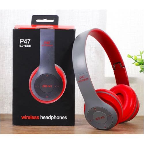 P47 Wireless Bluetooth 5.0 Stereo Overear Foldable Headphones