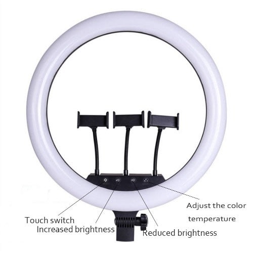 21 Inches Ring Light With 3 Phone Holder And Remote