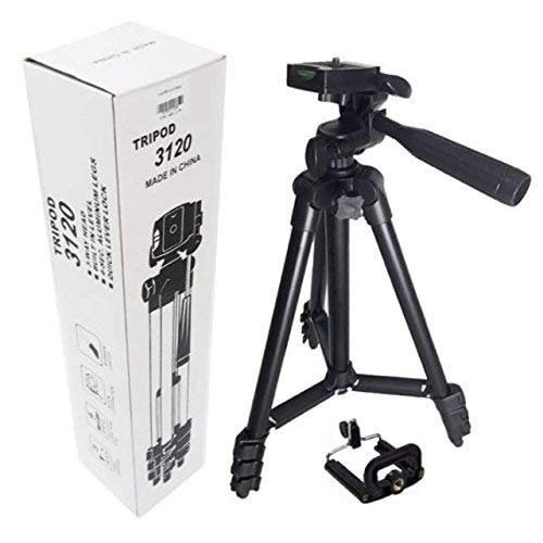 Professional Tripod 3120 Camera Stand + Free Phone Clip Holder