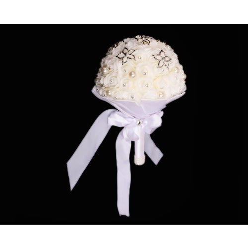Rhinestone Embellished Bridal Bouquet- White