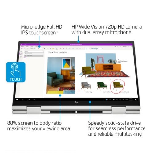Envy X360-15.6''- Ed1039nia Core I5-11th Gen- 8GB RAM- 512GB SSD -Touch-backlit Keyboard- Win10/11