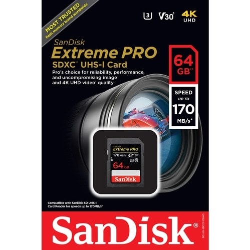 64gb Extreme Pro Micro Sd Memory Card Class 10 Uhd 4k A2 170mb/s Sd