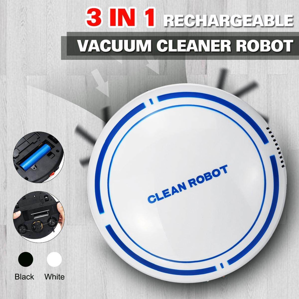 Automatic Smart Cleaning Robot Dust Sweeper Vacuum Cleaner Auto Machine Cleaner -- Back / White White