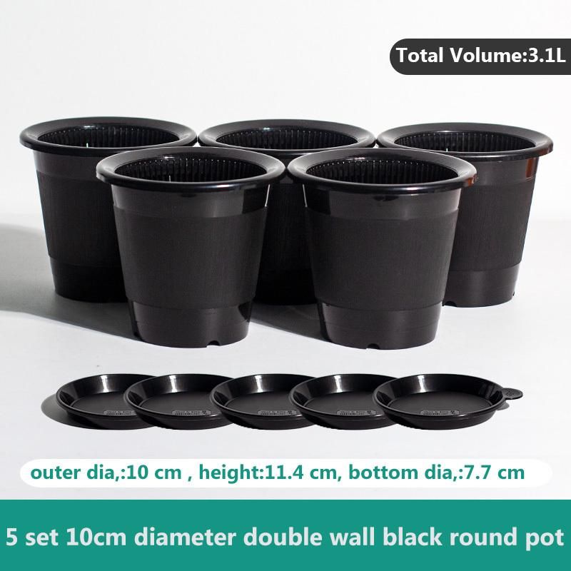 5pcs black Meshpot Flower Pots Plastic Pots for Plants Baskets Vase for Orchid Lily Rose Indoor Flowers Garden Supplies Home Decoration
