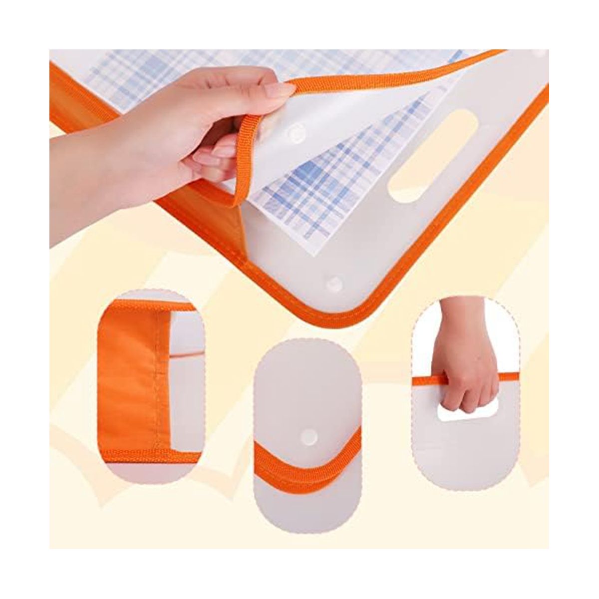 4Pcs 15.8 x 13 x 3 Inches Scrapbook Paper Storage Organizer Box, Expandable Paper Folio12 x 12 Sheets,for Cardstock