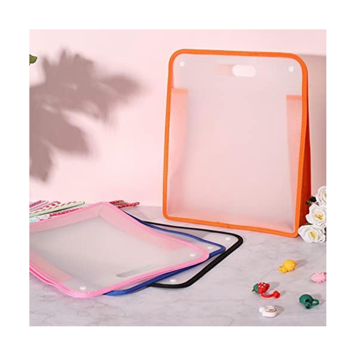 4Pcs 15.8 x 13 x 3 Inches Scrapbook Paper Storage Organizer Box, Expandable Paper Folio12 x 12 Sheets,for Cardstock