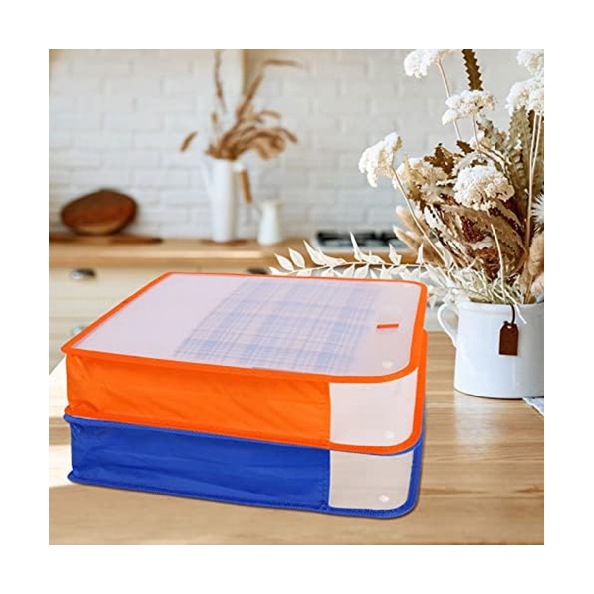 4Pcs 15.8 x 13 x 3 Inches Scrapbook Paper Storage Organizer Box, Expandable Paper Folio12 x 12 Sheets,for Cardstock