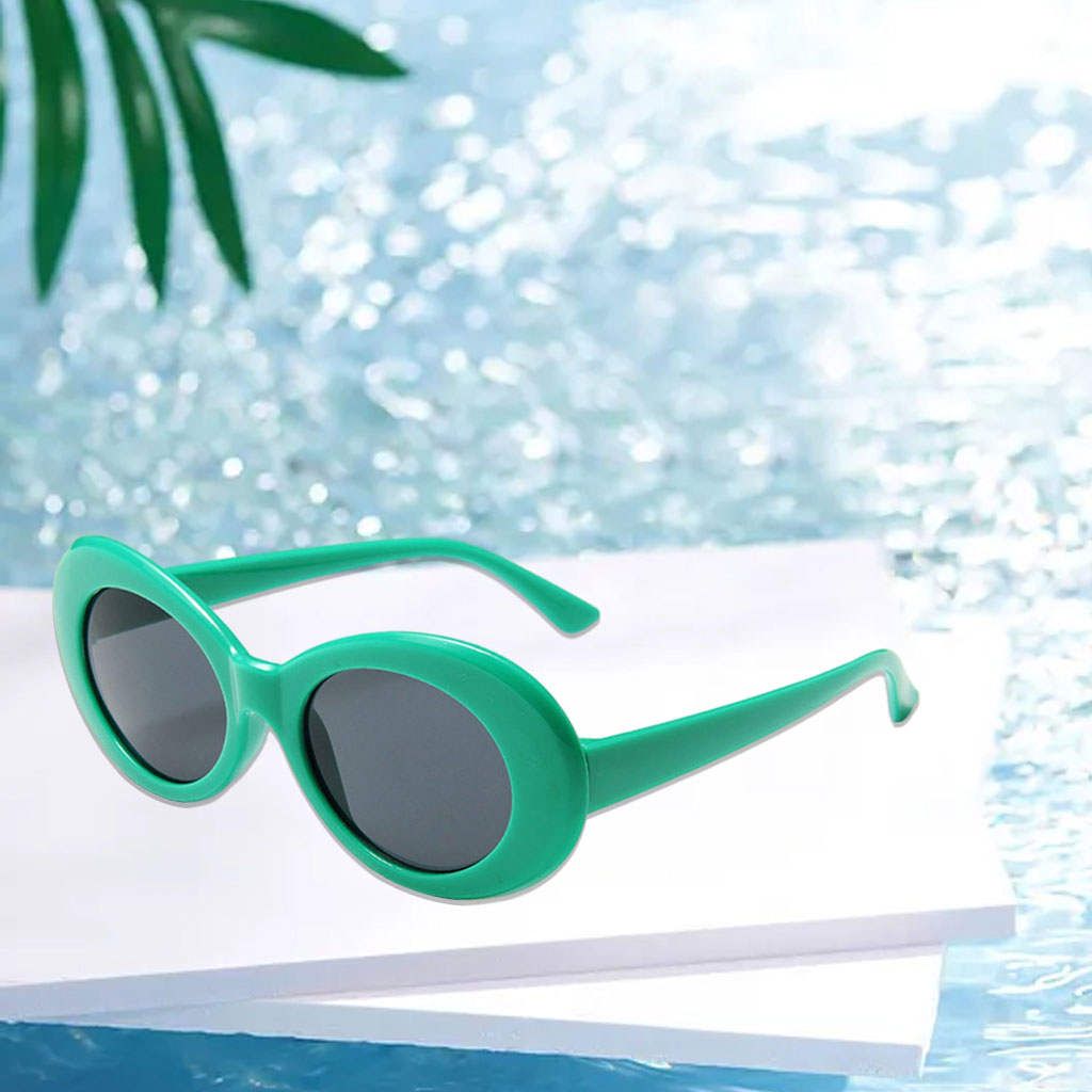 Sunglass Lens Thick Frame Glasses For Fashion Outfits Lake Green Gray