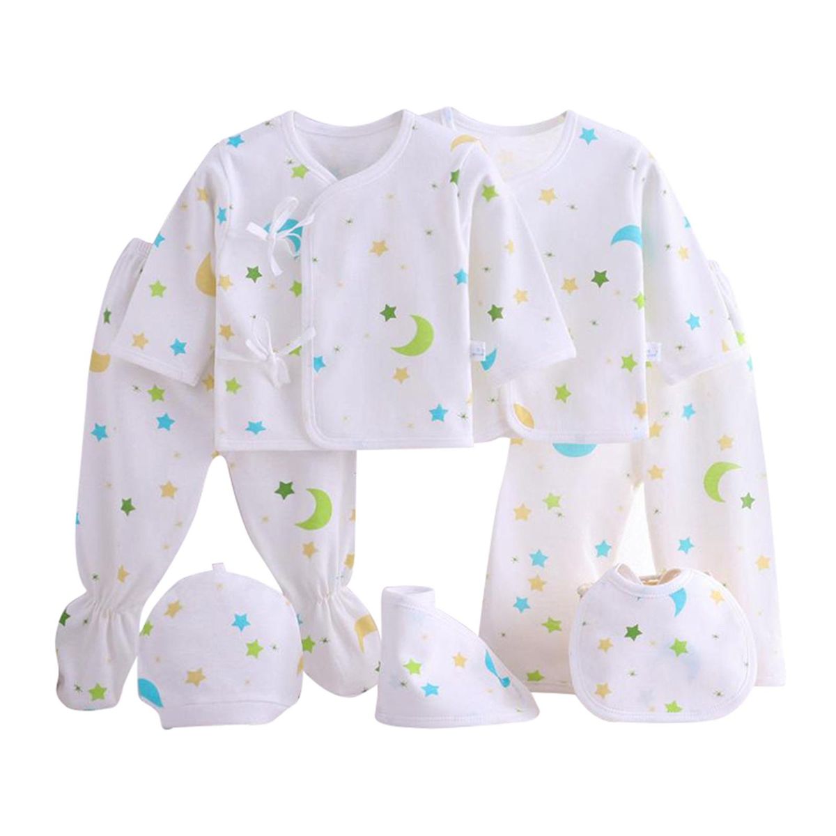 7pcs 0-3Month Baby Newborn BoDY Suits Clothes Set Kids Star