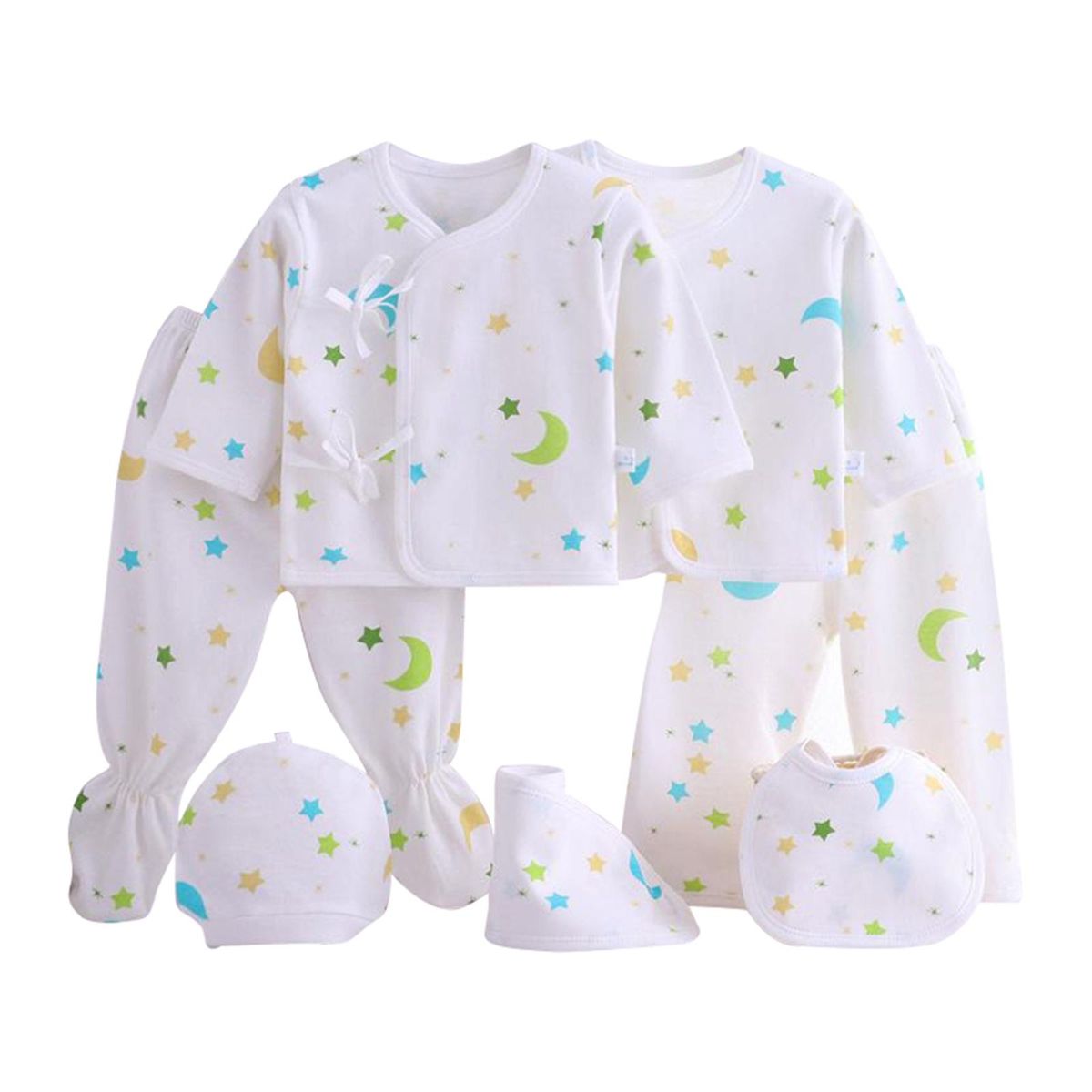 7pcs 0-3Month Baby Newborn BoDY Suits Clothes Set Kids Star