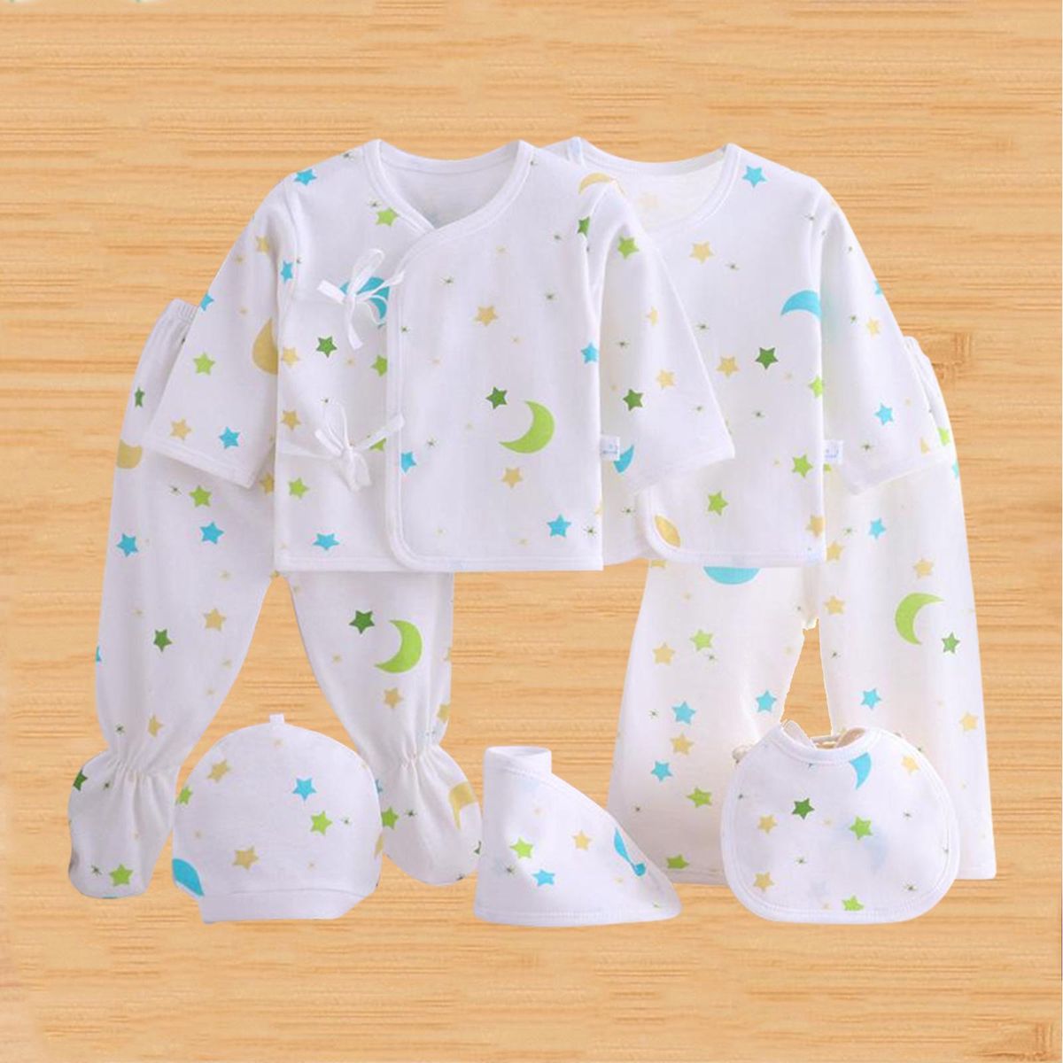 7pcs 0-3Month Baby Newborn BoDY Suits Clothes Set Kids Star