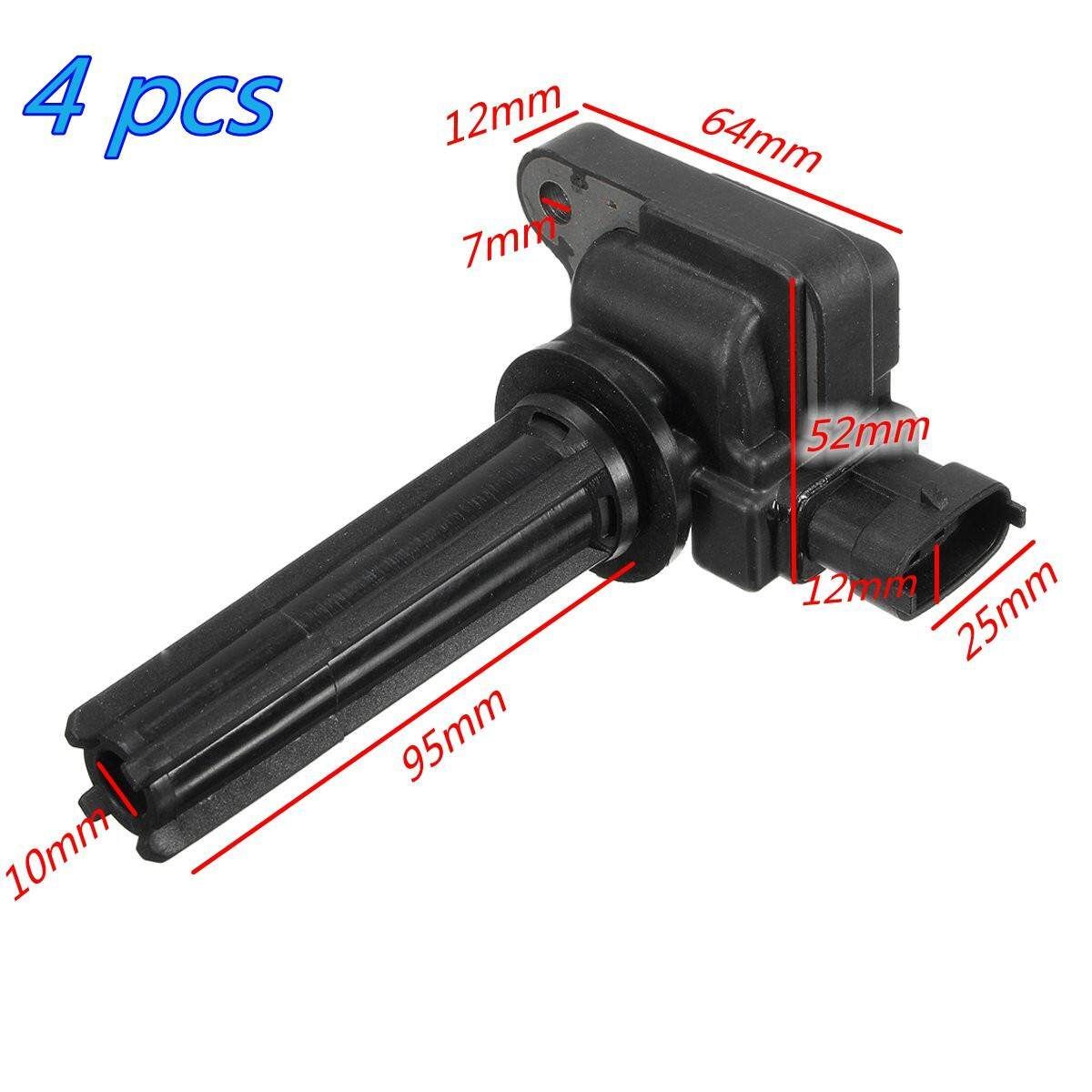 4pcs Black Ignition Coil 4 Pins For Saab 9-3 9-3X 2.0L H6T60271,UF526,12787707